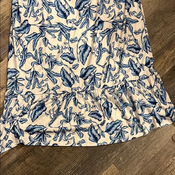 Grace Karin Blue and White Leaf Print women’s Dress - Picture 7 of 10